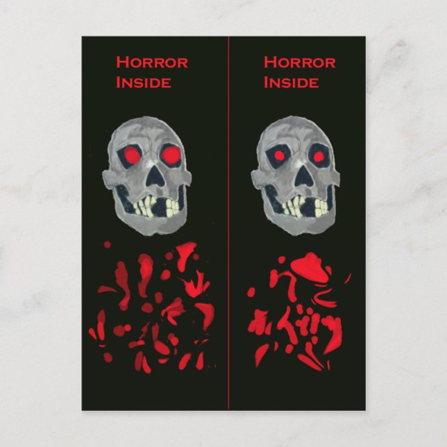 Skulls and Blood Bookmark Postcard (Front)