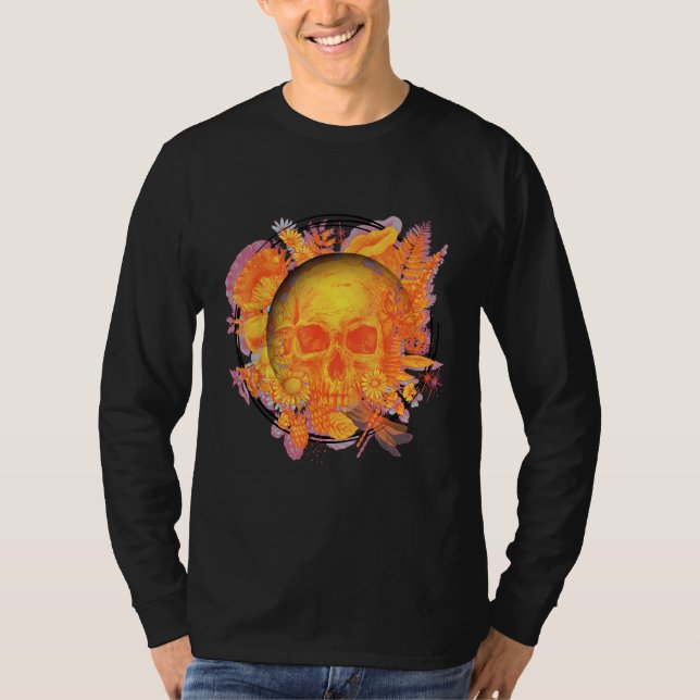 Skulls and Blooms Rustic T-Shirt (Front)