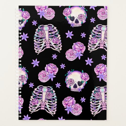 skulls and bones black planner