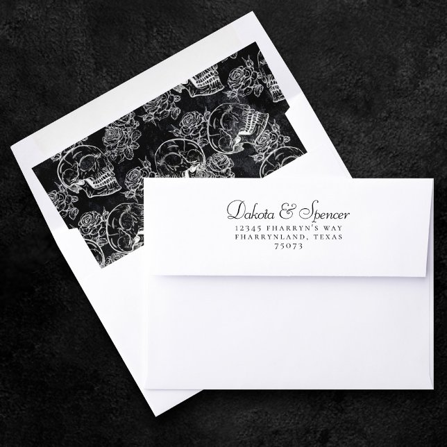 Skulls and Chalk Roses | Gothic Glam Funky Grunge Envelope Liner (Creator Uploaded)