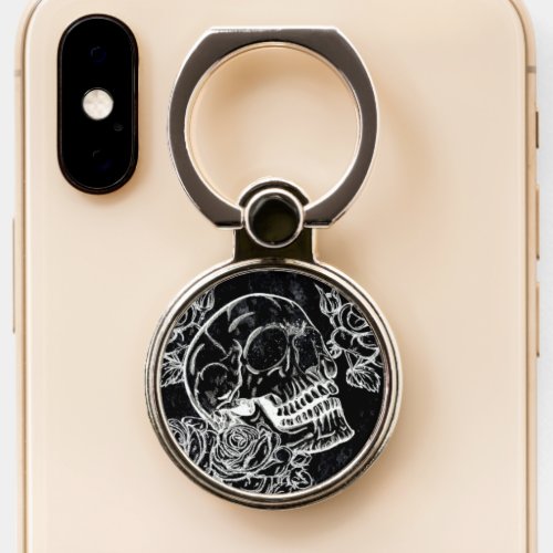 Skulls and Chalk Roses  Gothic Glam Funky Grunge Phone Ring Stand