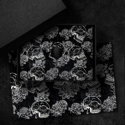 Skulls and Chalk Roses | Gothic Glam Funky Grunge Tissue Paper