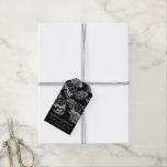 Skulls and Chalk Roses | Gothic Glam Thank You Gift Tags<br><div class="desc">#abstractart Funky 90s gothic grunge in a seamless pattern of distressed chalk sugar skulls and roses on a crushed velvet chalkboard texture background inspired by Halloween and Mexican Day of the Dead (dia de los muertos). The modern contemporary mixed medium design adds the perfect pop of color and personal style....</div>