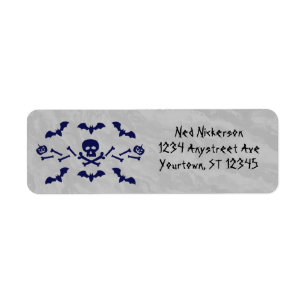 Skulls and Crossbones Bats and Jacks Halloween Label