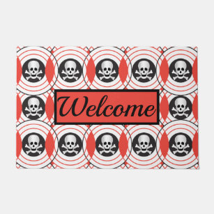 Halloween Skull And Crossbones Doormats Welcome Mats Zazzle