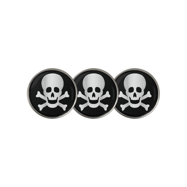 Skulls And Crossbones Golf Ball Marker (3 Up)