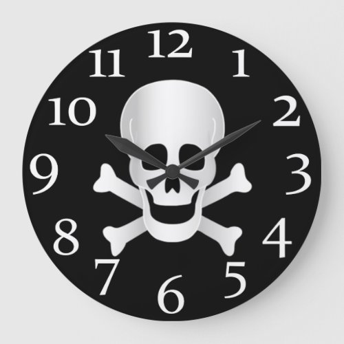 Skulls And Crossbones Large Clock