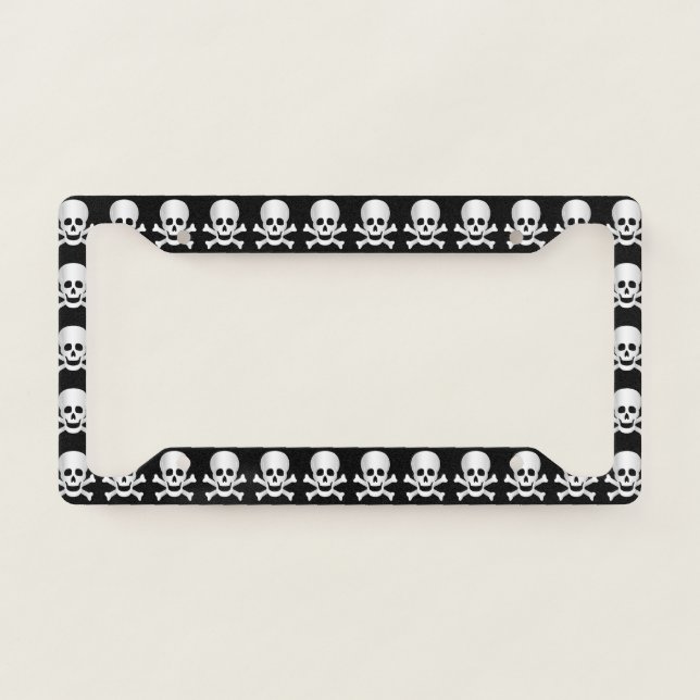 Skulls And Crossbones License Plate Frame (Front)