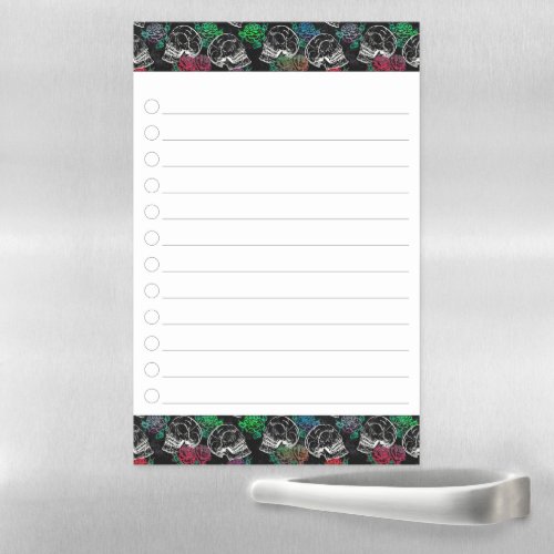 Skulls and Dark Roses  Funky Glam Ombre Checklist Magnetic Dry Erase Sheet