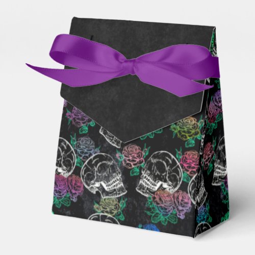 Skulls and Dark Roses  Funky Glam Ombre Grunge Favor Boxes