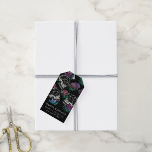 Skulls and Dark Roses Funky Glam Ombre Thank You Gift Tags