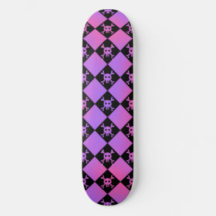 Skulls and diamond skateboard deck