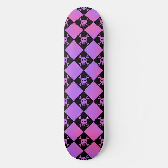 Skulls and diamond skateboard deck (Front)