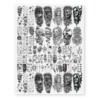 Skulls and Fantasy Assortment Temporary Tattoos