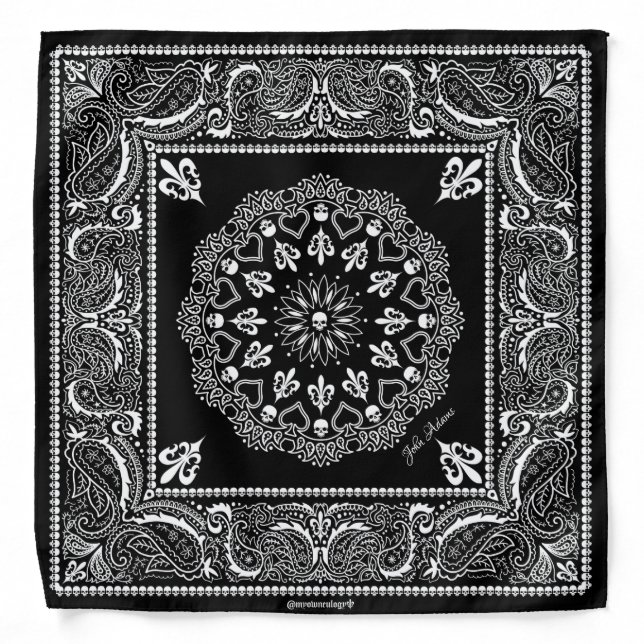 Skulls And Fleur De Lis Bandana (Front)