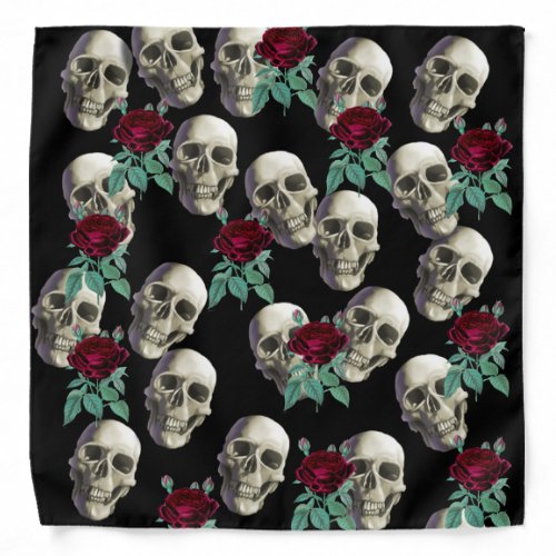 Skulls and Flowers Bandana