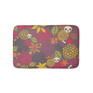 Skulls and flowers. bathroom mat