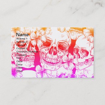 Skulls And Flowers Business Card by businesscardsforyou at Zazzle