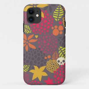 Skulls and flowers. iPhone 11 case
