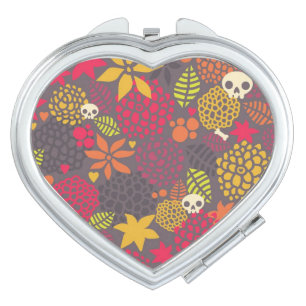 Skulls and flowers. compact mirror