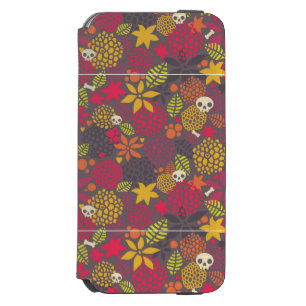 Skulls and flowers. iPhone 6/6s wallet case
