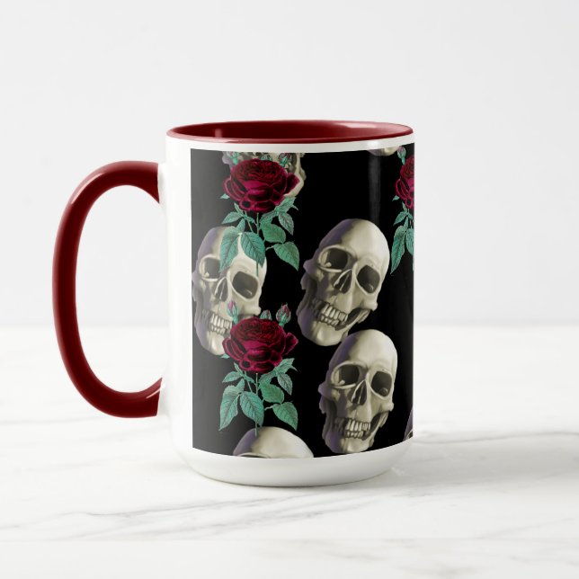 Skulls and Flowers Mug (Left)