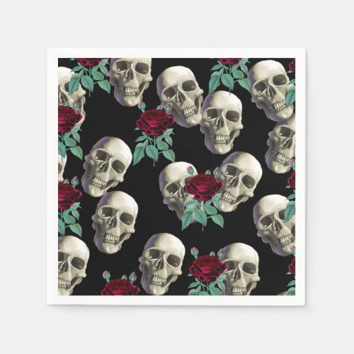 Skulls and Flowers Napkins
