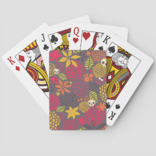 Skulls and flowers. poker cards