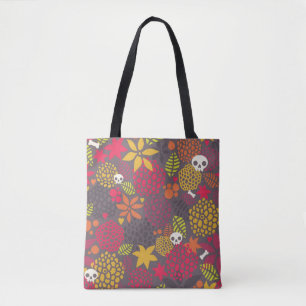 Skulls and flowers. tote bag