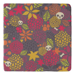 Skulls and flowers. trivet