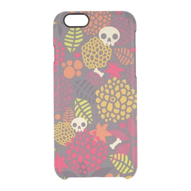 Skulls and flowers. uncommon iPhone case (Back)
