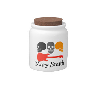 Skulls and Guitar Candy Jar