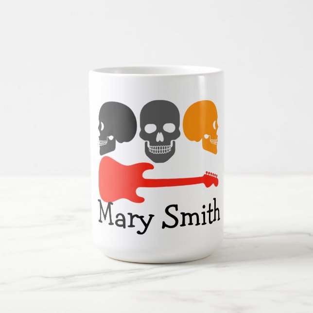 Skulls and Guitar Coffee Mug (Center)