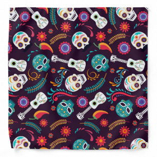 Skulls and Guitars Bandana