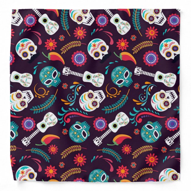 Skulls and Guitars Bandana (Front)