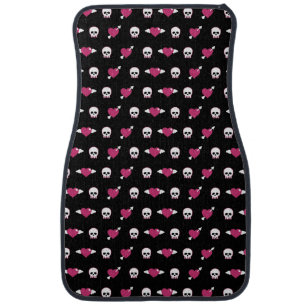 Skulls and hearts car mat