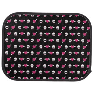 Skulls and hearts car mat