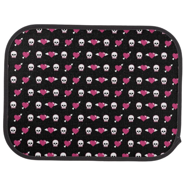 Skulls and hearts car mat (Rear)