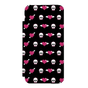 Skulls and hearts iPhone SE/5/5s wallet case