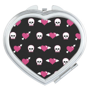 Skulls and hearts makeup mirror