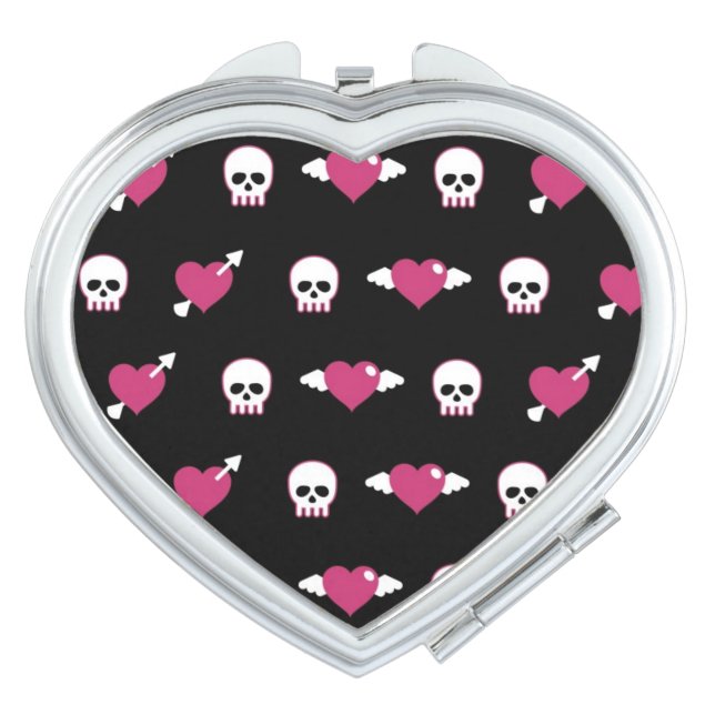 Skulls and hearts makeup mirror (Front)