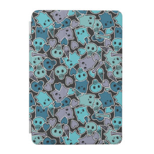 Skulls, and hearts on black background 2 iPad mini cover