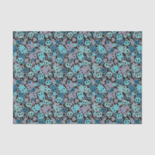 Skulls, and hearts on black background 2 tissue paper