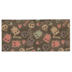 Skulls, and hearts on black background wood USB flash drive