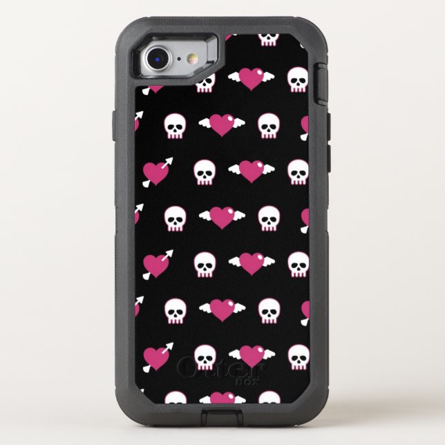 Skulls and hearts otterbox iPhone case (Back)
