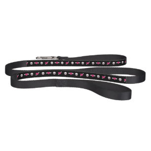 Skulls and hearts pet leash