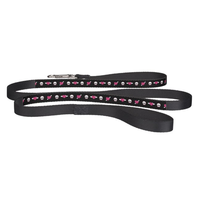 Skulls and hearts pet leash (Full)