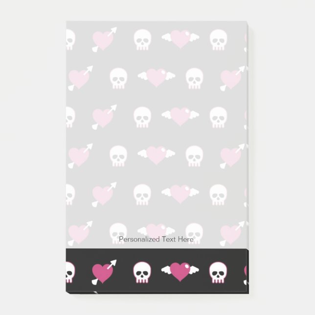 Skulls and hearts post-it notes (Front)
