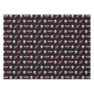 Skulls and hearts tablecloth