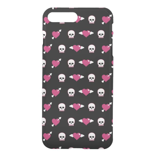 Skulls and hearts uncommon iPhone case (Back)